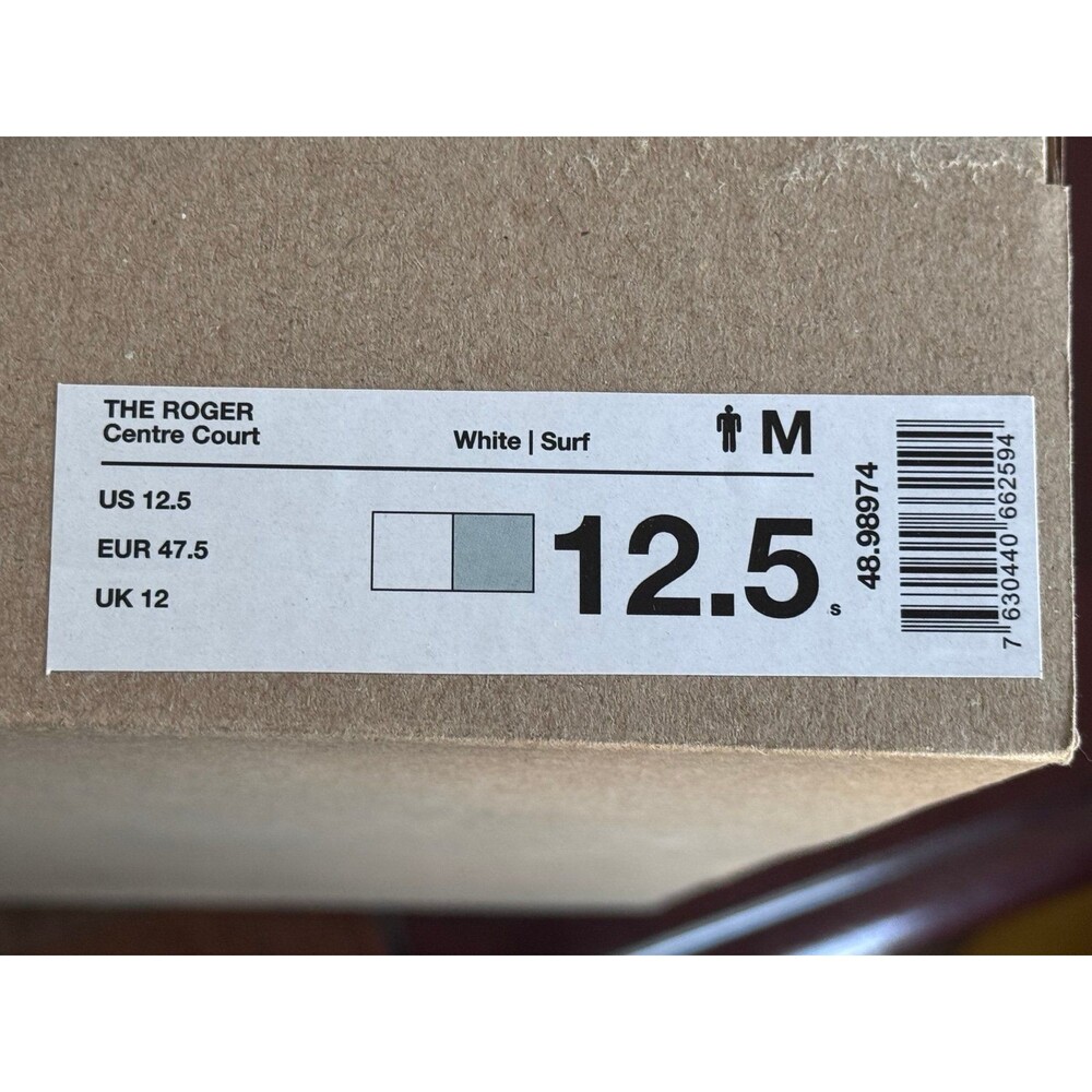 On The Roger Centre Court White Surf Size 12.5 Men’s 48.98974 New In Box - Picture 7 of 7